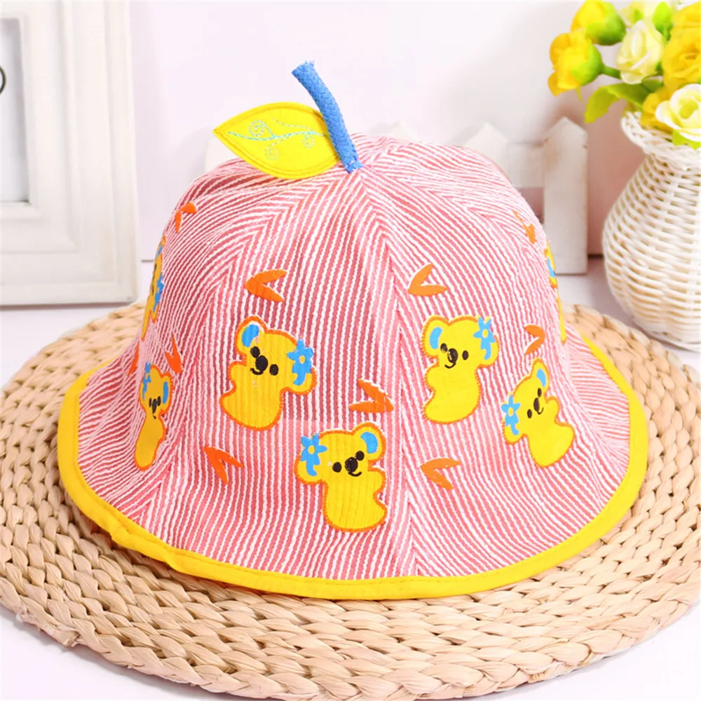 

6M-2T Cute Sweet Baby Girls Cotton Fisherman Hat Kids Sun Protection Summer Cartoon Koala Printed Pattern Bucket Cap