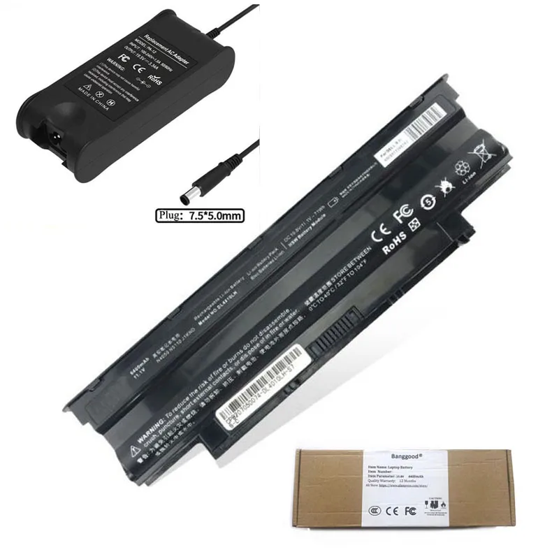 

6400 мА/ч, N4050 J1KND N5110 ноутбук Батарея + 19,5 V 3.34A AC Зарядное устройство для DELL Inspiron N4010 N3010 N3110 N4110 N5010 N5010D N7010