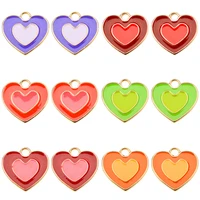 20pcs fashion colorful love heart necklace charm pendant for couple bracelet earrings keychain jewelry making supplies wholesale