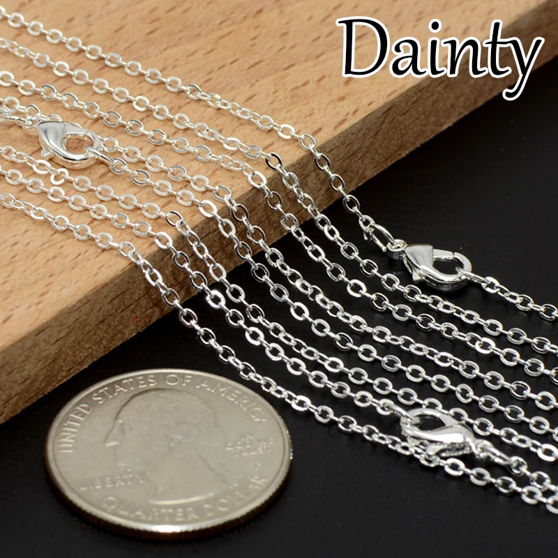 50 шт. изысканное ожерелье цепочка тонкая изящная чокер с посеребренным покрытием