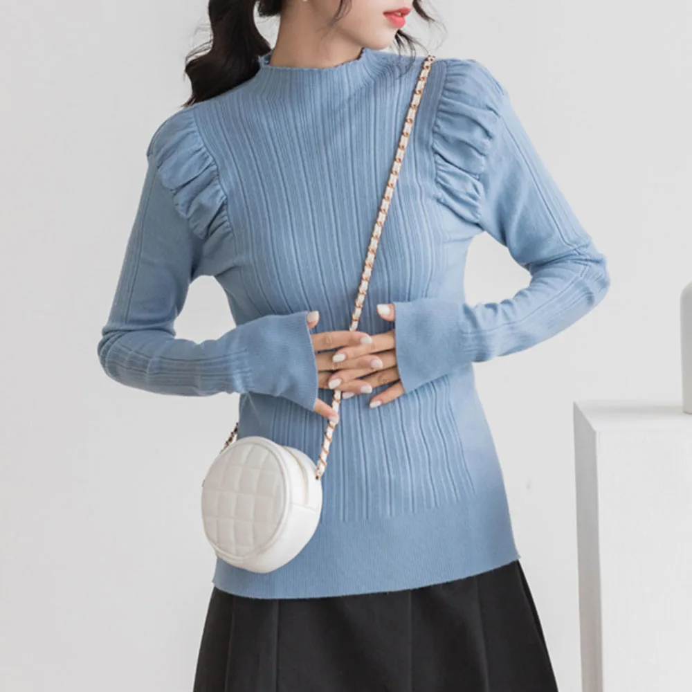 Свитер женский осенне-зимний облегающий свитер с высоким воротником Женская