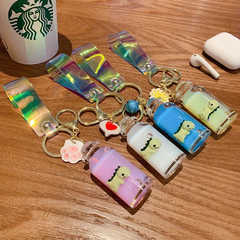 Модный новый брелок с мультипликационным динозавром для ключей в виде чашки