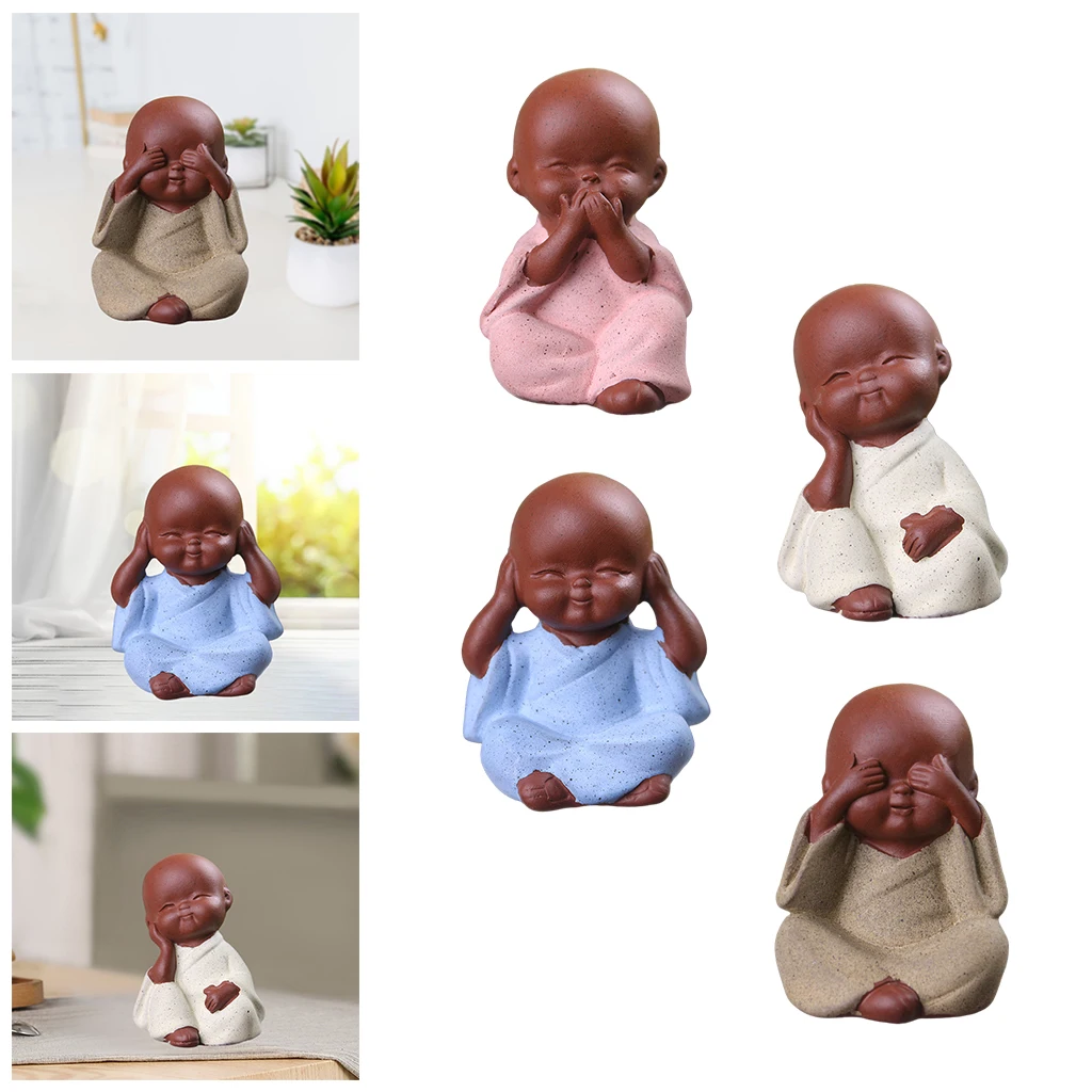 

Статуя Будды, статуя монаха, фиолетовая глина, керамическая статуэтка, искусство