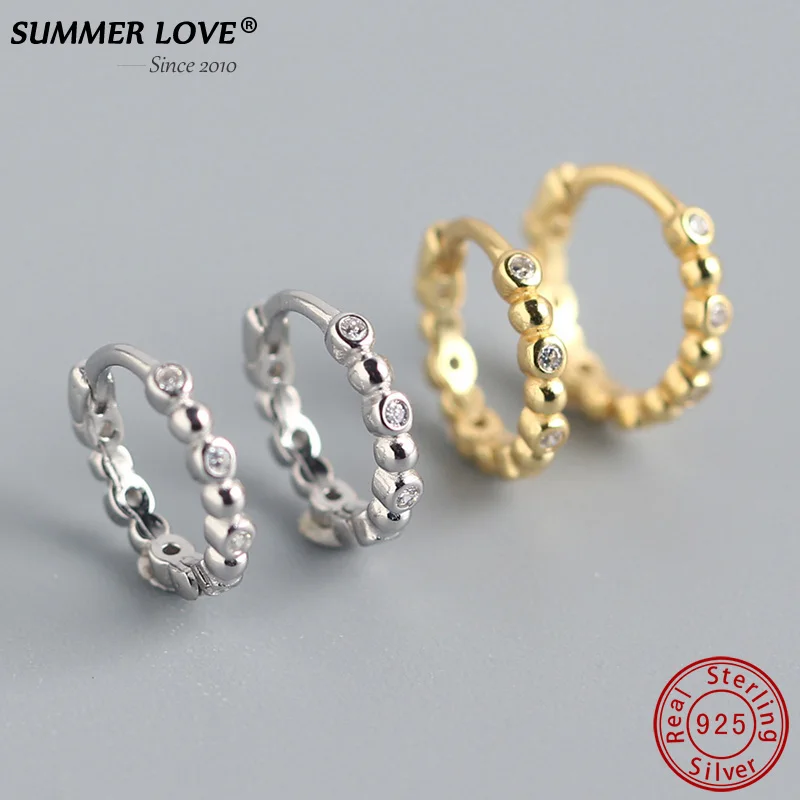 

Summer Love 100% Real 925 Sterling Silver Crystal Circle Hoop Earrings Design for Women Gift Wedding Fine Jewelry Dropshipping
