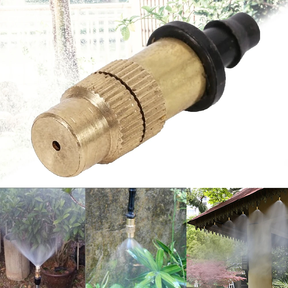 

10/20/30PCS Copper Misting Nozzle Connector Adjustable Brass Mist Spray Atomizer Watering Garden Irrigation Systems