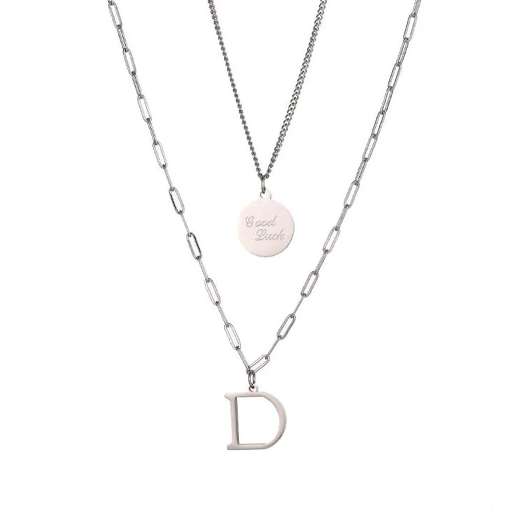 Stainless Steel Initials D Pendant 