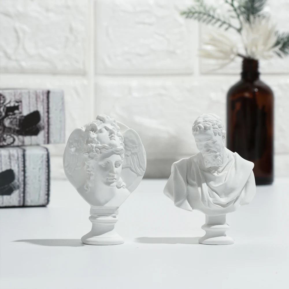 Mini Figurine Celebrities Home Decor Drawing Practice Plaster Statue Famous Sculpture Gypsum Bust Portraits Desktop Ornament | Дом и сад