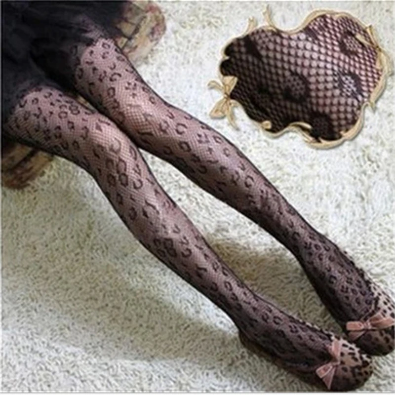 Новые модные сексуальные женские сетчатые чулки жаккардовые ажурные черные