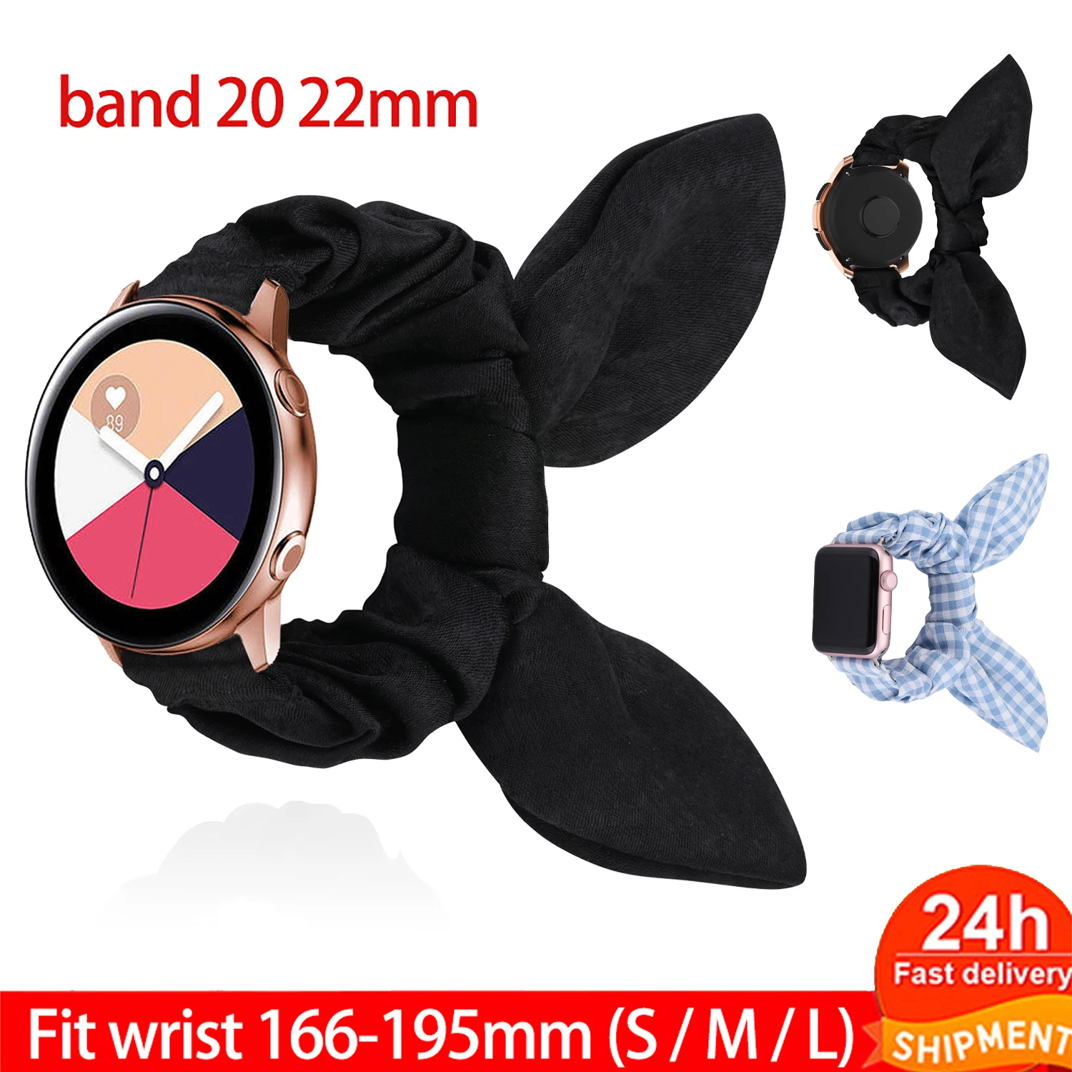 Scrunchie Elastic Watch Straps Watchband for samsung Galaxy Watch 42mm 46 for samsung Galaxy Watch 3 41 45mm Huawei Watch GT 2e