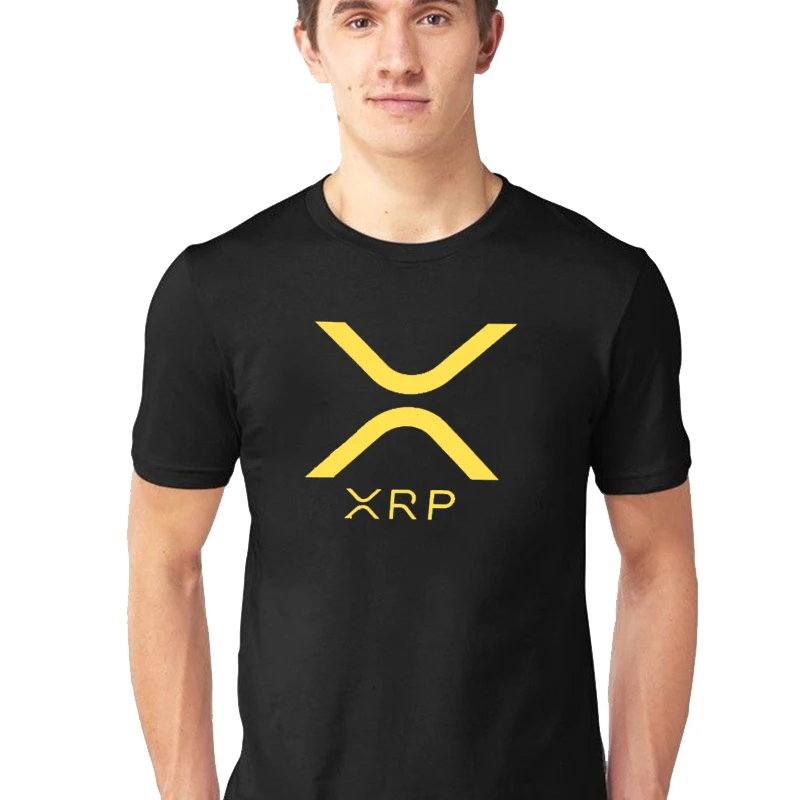 

Ripple XRP New Logo Crypto Currency Bitcoin Hodl Printed T-Shirt 100% Cotton Summer Casual O-neck Male Tee Loose Casual Clothes