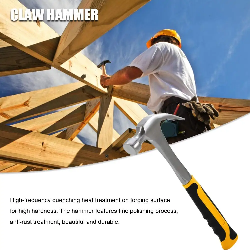 

Multifunctional Escape Hammer Claw Hammer 1pcs Steel Forged Hammers With Non-slip Handle Nailing Tool For Woodworking
