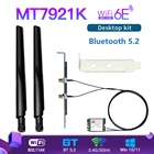 Wi-Fi 6E MediaTek MT7921k набор для настольного компьютера три диапазона 1800 Мбитс Bluetooth 5.2 Беспроводная карта 802.11AX 6DBi антенны Windows 10  11