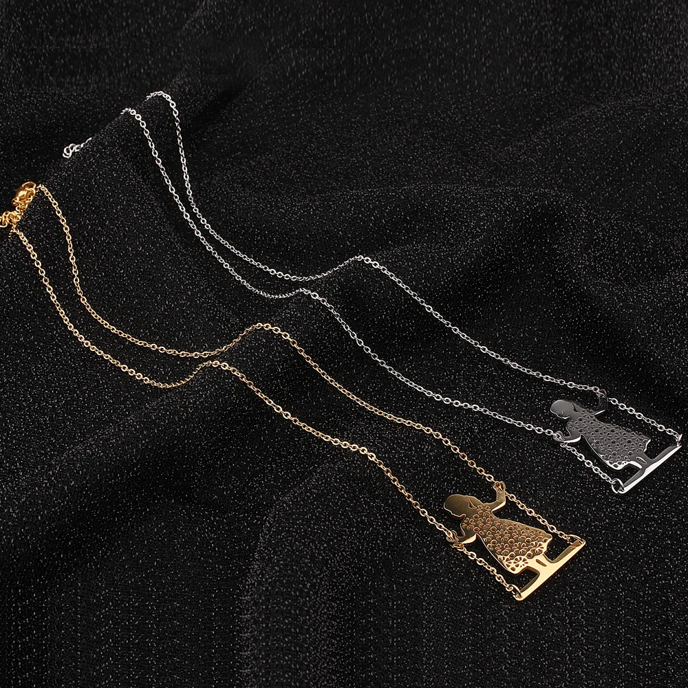 Ожерелье с подвеской для девочек FINE4U N443 из нержавеющей стали | Украшения и