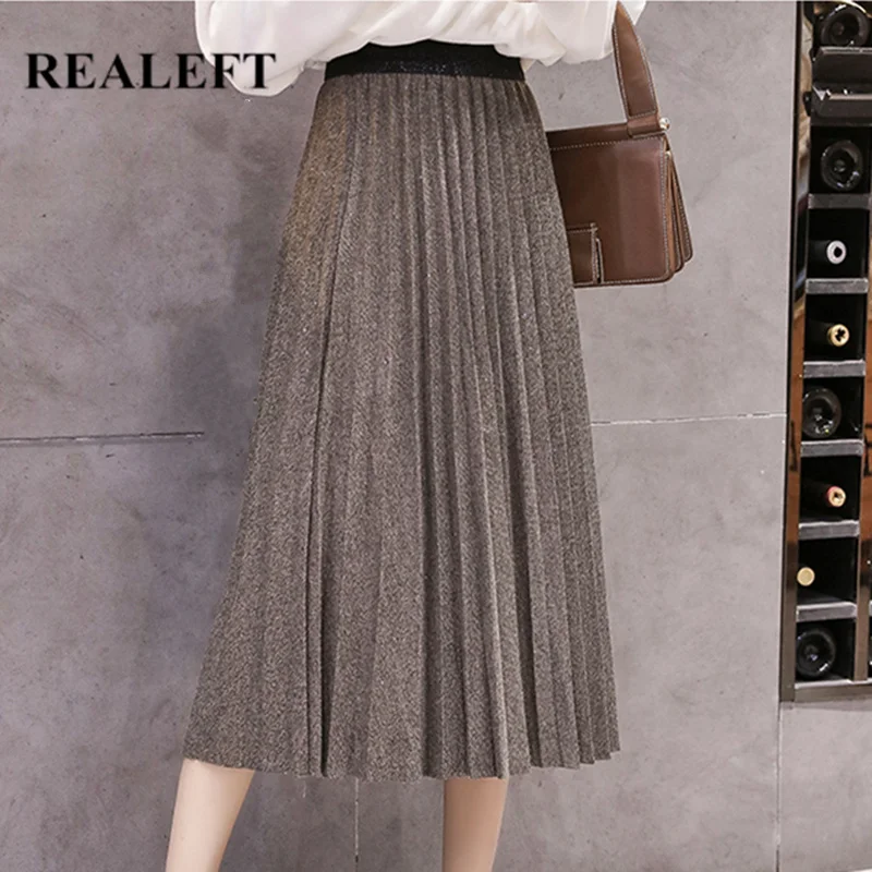Женские Элегантные шикарные гофрированные длинные юбки REALEFT тюлевые