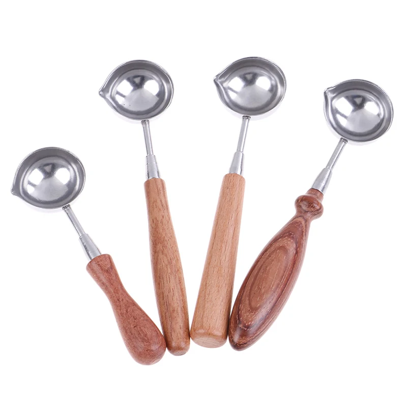 Wood Handle Retro Wax Stamping Spoons Sealing Melting Spoon For Scrapbooking Invitation Cards Decorative Stamps Craft | Дом и сад