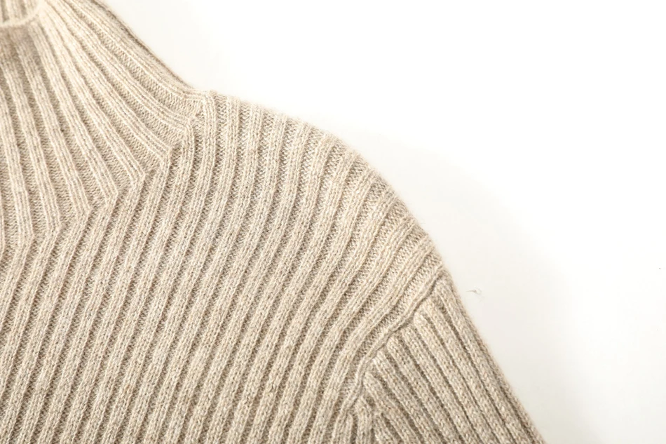 RMORE Inner Mongolian Cashmere платье для женщин весна осень пуловер половина-водолазка в полоску текстурированная 12 калибра вязанная в магазине Slava