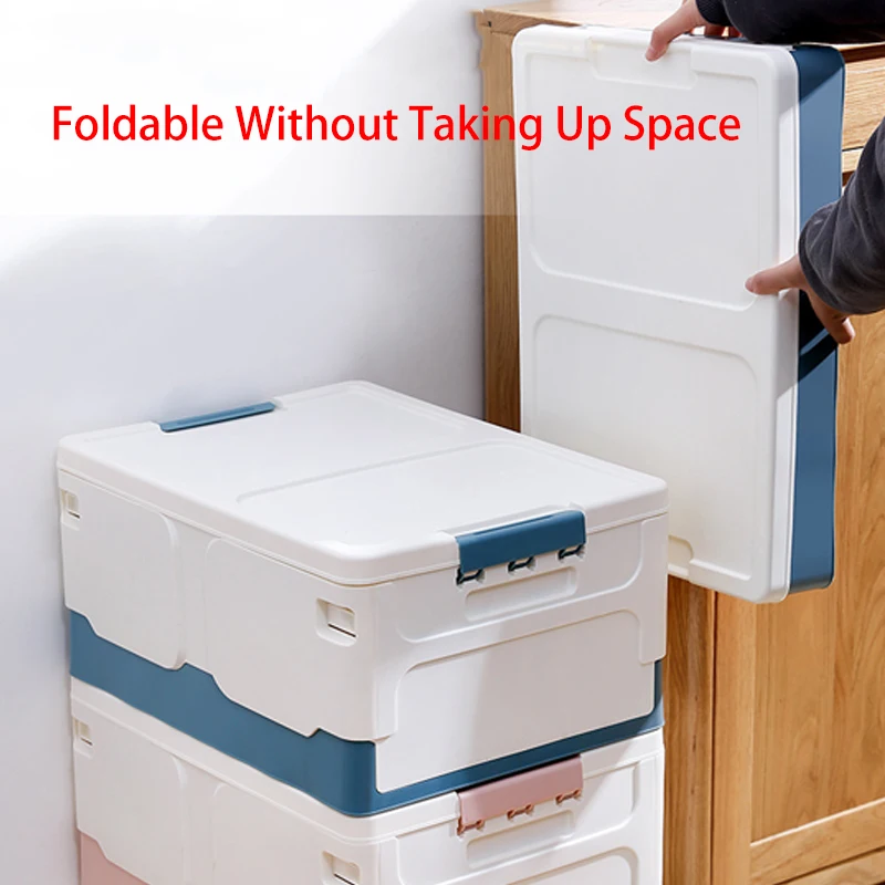 

Folding Box Book With Lid Multifunctional Toys Storage Organizer Household Clothes Plastic Storage Container closet organizer