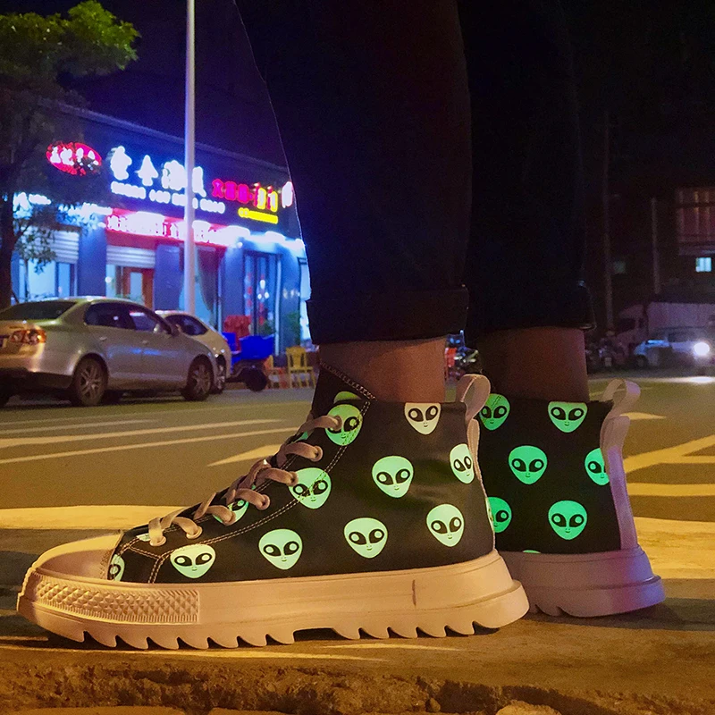 Новая Осенняя модная Светоотражающая обувь для скейтбординга Zapatos De Hombre мужские