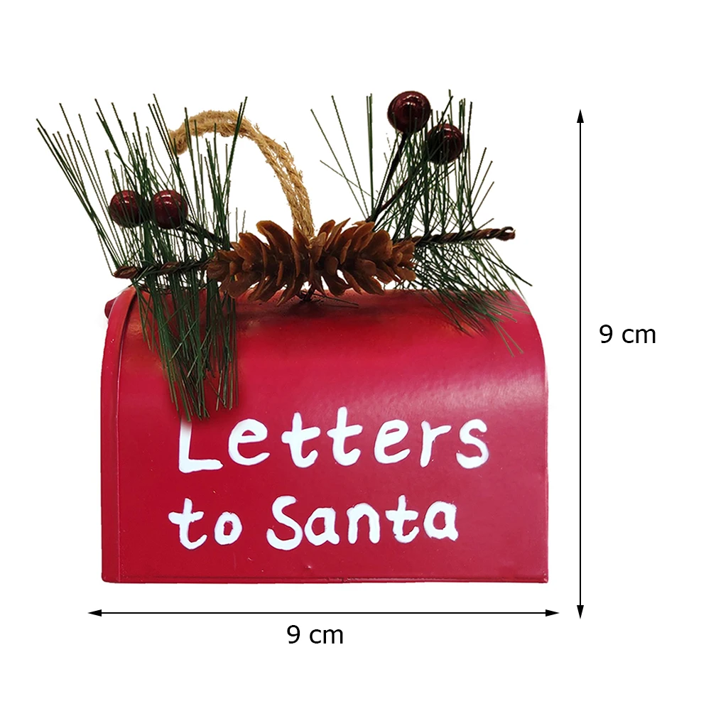 Creative Christmas Mailbox Wrought Iron Ornaments Crafts Metal Candy Gift Storage Mail Box Xmas Tree Decoration Pendant Organize | Игрушки и