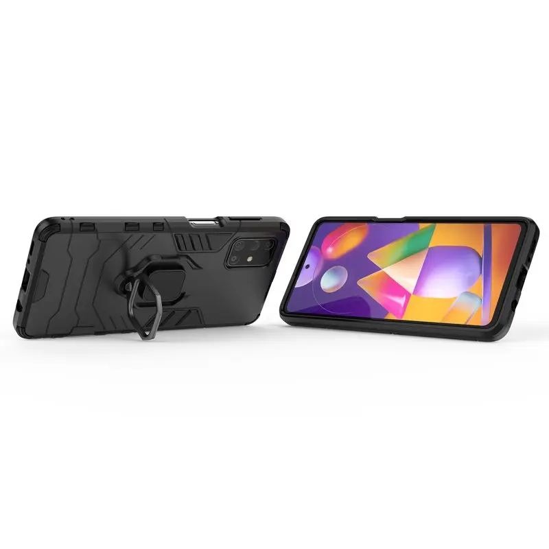 

Shockproof Armor Case For Samsung Galaxy M31S Ring Stand Bumper Silicone Hard PC Phone Cover For Samsung M31 M21 M30S A21S A30S