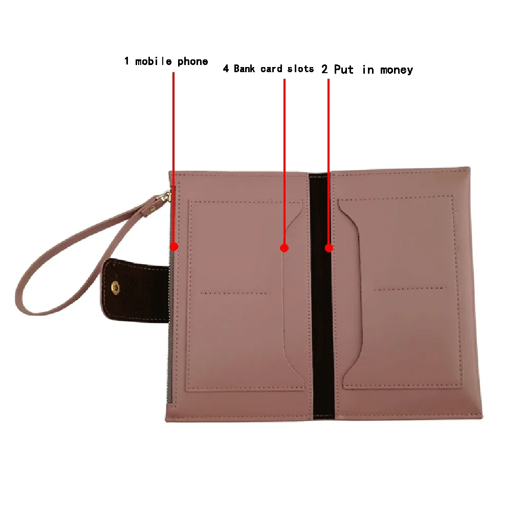 

Mobile Phone Bag Anti-theft Wallet Back Side Clear Touching Screen Leather Bag Pouch Bag Women Girls Lady Mini Bag #s
