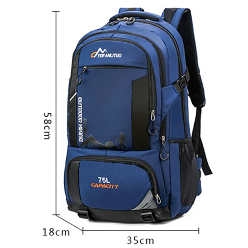 

75L Unisex Oxford backpacks travel back pack men outdoor sports bags trekking rucksack Climbing hiking Camping backpack for male