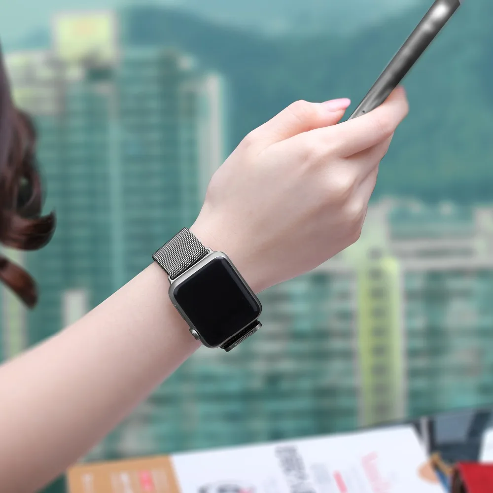 Ремешок для наручных часов Apple Watch 4 в 1/2/3 ремешок для часов, Миланская петля, нержавеющая сталь, 42 мм, 38 мм, версия браслет ремешок для наручных часов iwatch серии 40 мм 44 чехол бесплатно