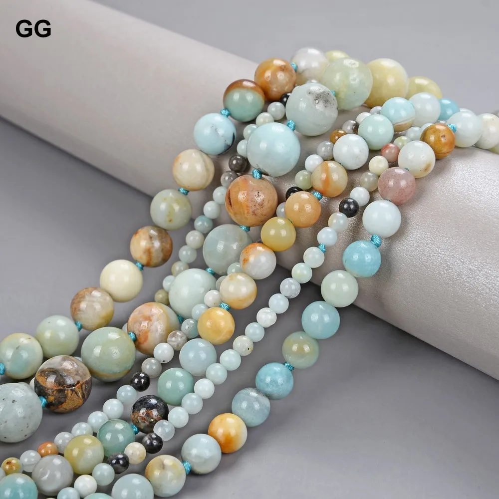 Женское ювелирное изделие GG Jewelry натуральное круглое ожерелье из амазонита 19