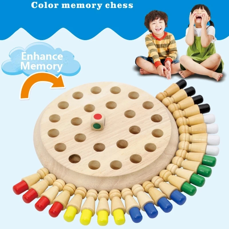 

Детская деревянная палочка для запоминания, шахматная игра, веселая настольная игра, развивающая цветная игрушка для познавательных спосо...