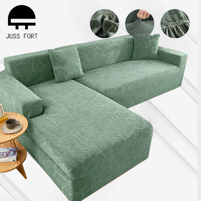 

Solid color Elastic Sofa Cover For Living Room Armchair Thick Jacquard Cushion Corner Couch Protector Covers Furniture Slipcover