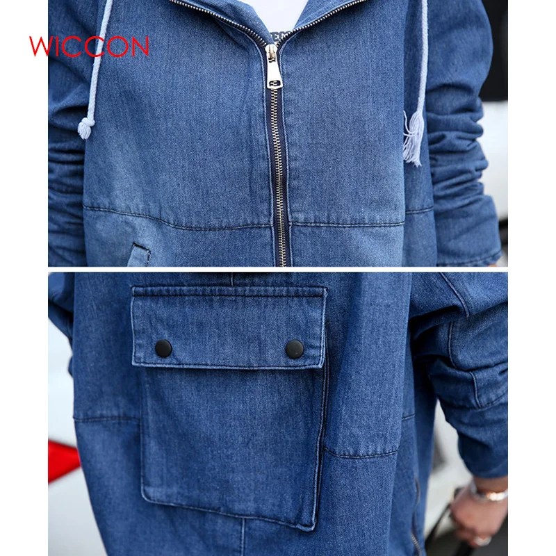 Осенняя Женская милая джинсовая куртка с задним карманом короткая верхняя