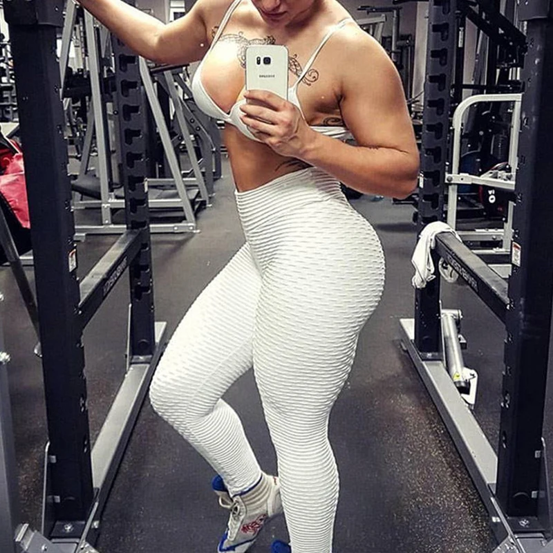 Женские леггинсы для фитнеса дышащие до щиколотки из полиэстера женские