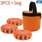 3 шт.компл. в сумке светодиодный фальшфейер светодиодный Безопасность Flare фонари магнит мигание Предупреждение желтый свет автомобиль аварийный вспышек