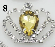 8 YWXINXI прямые продажи 10 шт/Лот 28*36 мм Стразы Корона Ремесло Украшение материал DIY свадебное украшение пряжка - Цвет: 8