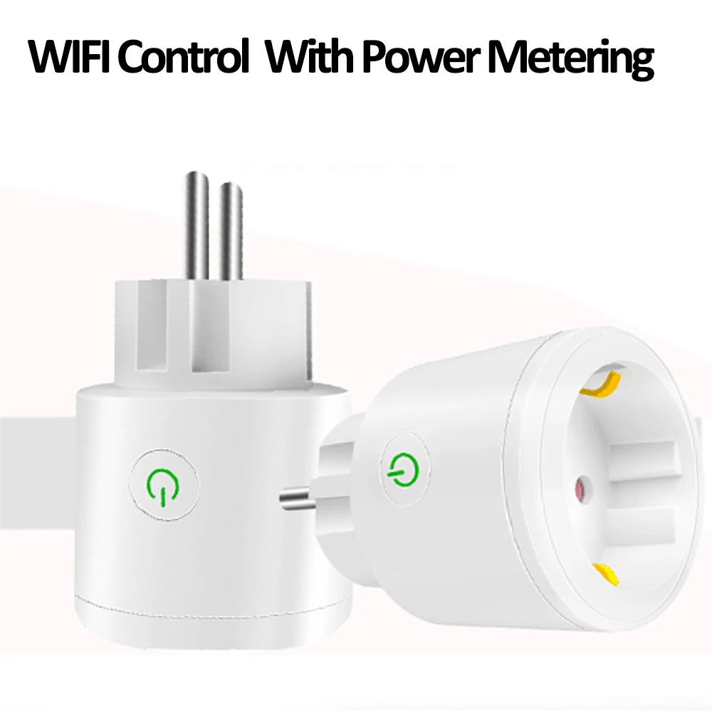 Умная штепсельная вилка европейского стандарта Wi-Fi контроль мощности измерение