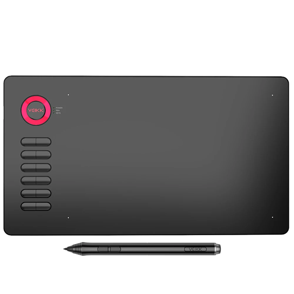 

VEIKK A15 10x6 Inch Work Area Drawing Graphic Tablet with 12 Customizable Touch keys 8192 Levels Battery-Free Pen for Mac PC Lap