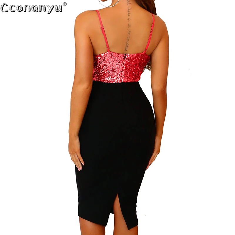 

Women Summer Beaded Dress Short Woman Adjustable Shoulder Strap Slim Mini Dresses V-Neck Patchwork Sequins Sexy Night Party Club