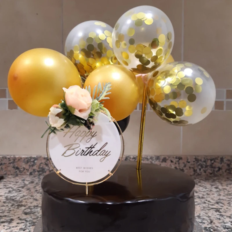 Золотистый цвет Топпер для торта на день рождения украшение свадьбы детей и