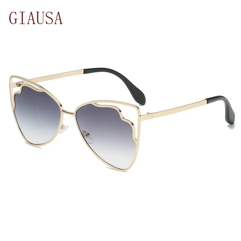 

GIAUSA New fashion triangle cut-out Sunglasses colorful lenses trend cat's Eye Sunglasses special shaped lenses sunglasses