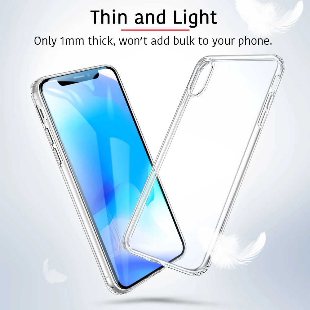 ESR чехол для iPhone XR XS Max прозрачный чехол Бампер прозрачный мягкий TPU чехол ультра тонкий светильник чехол для iPhone - Цвет: Clear