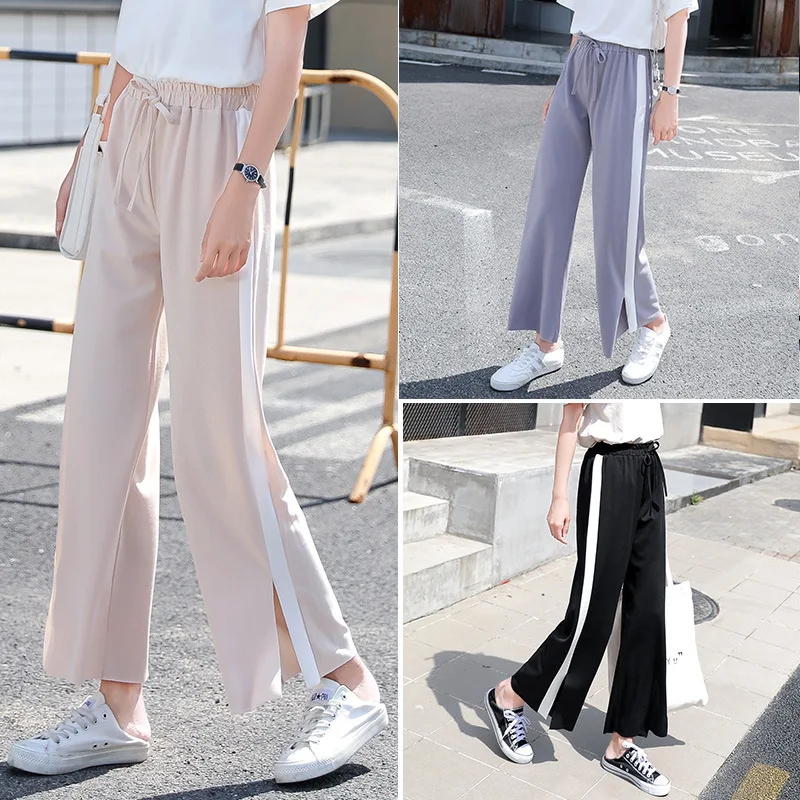 Женские брюки большого размера на осень и весну повседневные женские с высокой