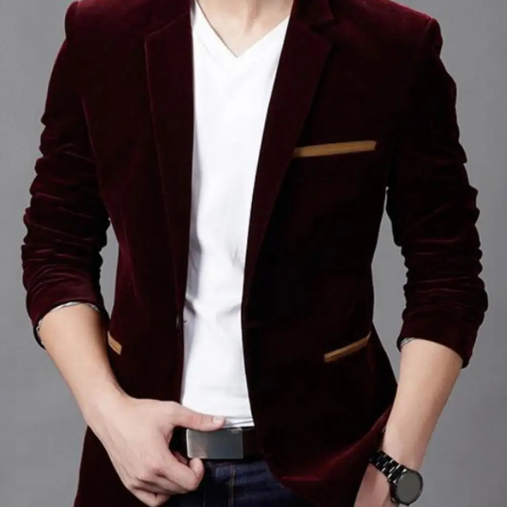 

Business Suit Velvet Classic Version Lapel Collar Men Cloth for Company