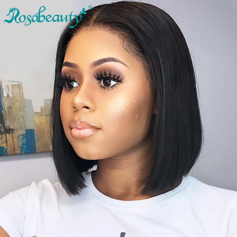 Melodie OneCut короткие волосы боб Remy парик 250 плотность бразильские Прямые кружевные