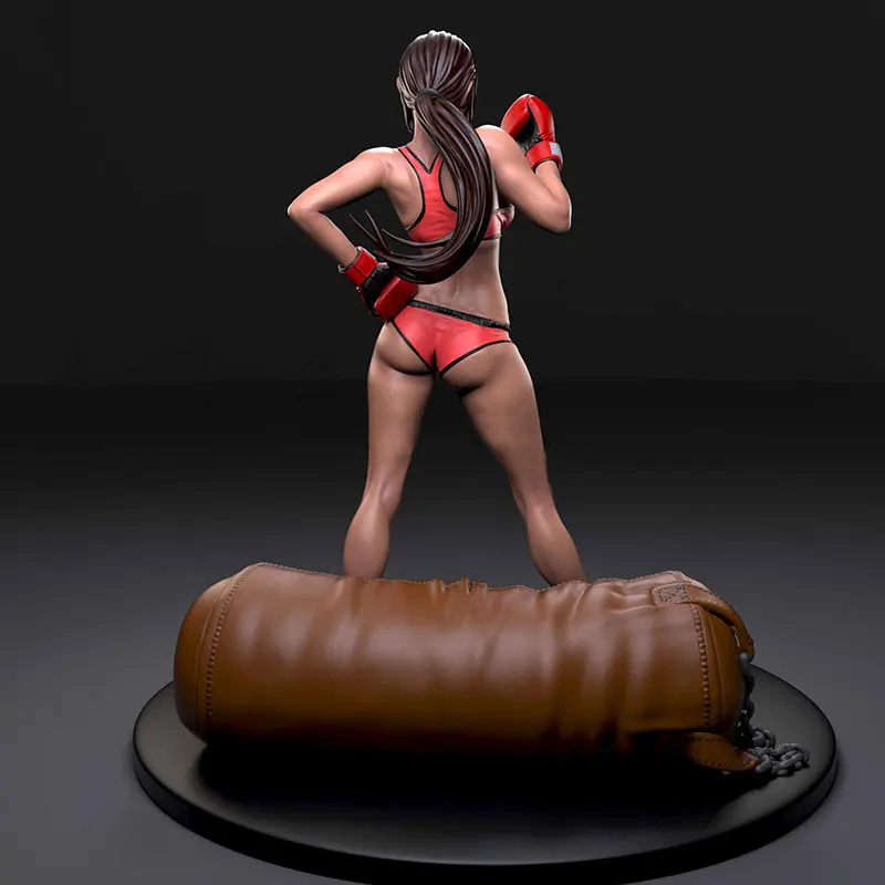 

1/24 75mm 1/18 100mm Resin Model Boxing Girl Figure Unpainted Sculpture No color RW-014