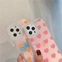 laser love heart transparent phone case for iphone 11 pro max 12 pro max 7 8 plus x xr xs max se 2020 bumper shockproof cover
