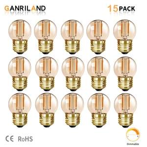 Лампа Эдисона G40 в стиле ретро, 1 Вт, светодиодсветодиодный лампа накаливания из янтарного стекла, лампочки с теплым белым светом 220 В для струн, освещение, декор для вечеринки, мероприятия