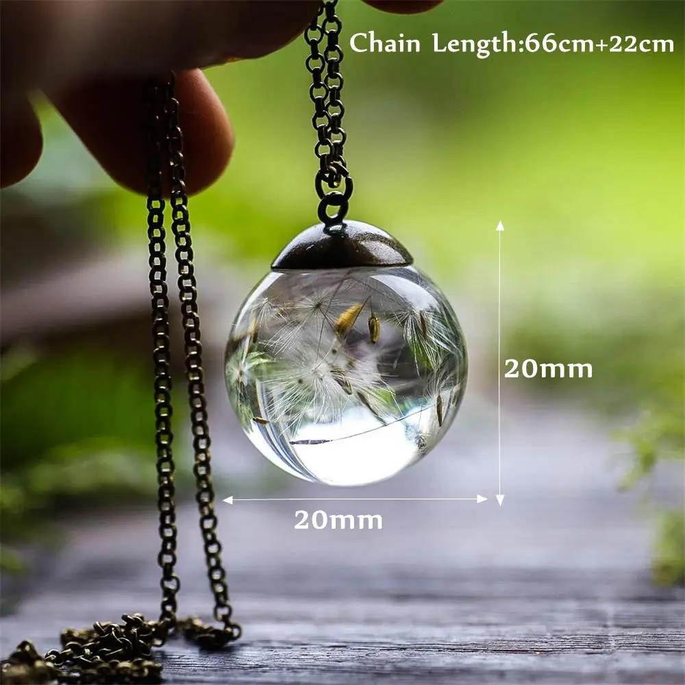 Модное очаровательное Одуванчик ожерелье для желаний кулон в виде прозрачного