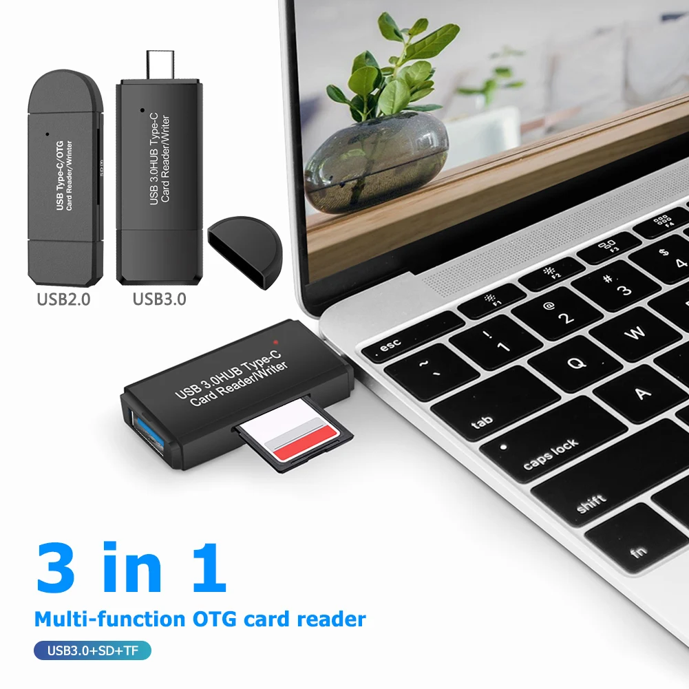 3 в 1 Тип C до USB 2 0 OTG Micro устройство для чтения карт SD TF высокоскоростной