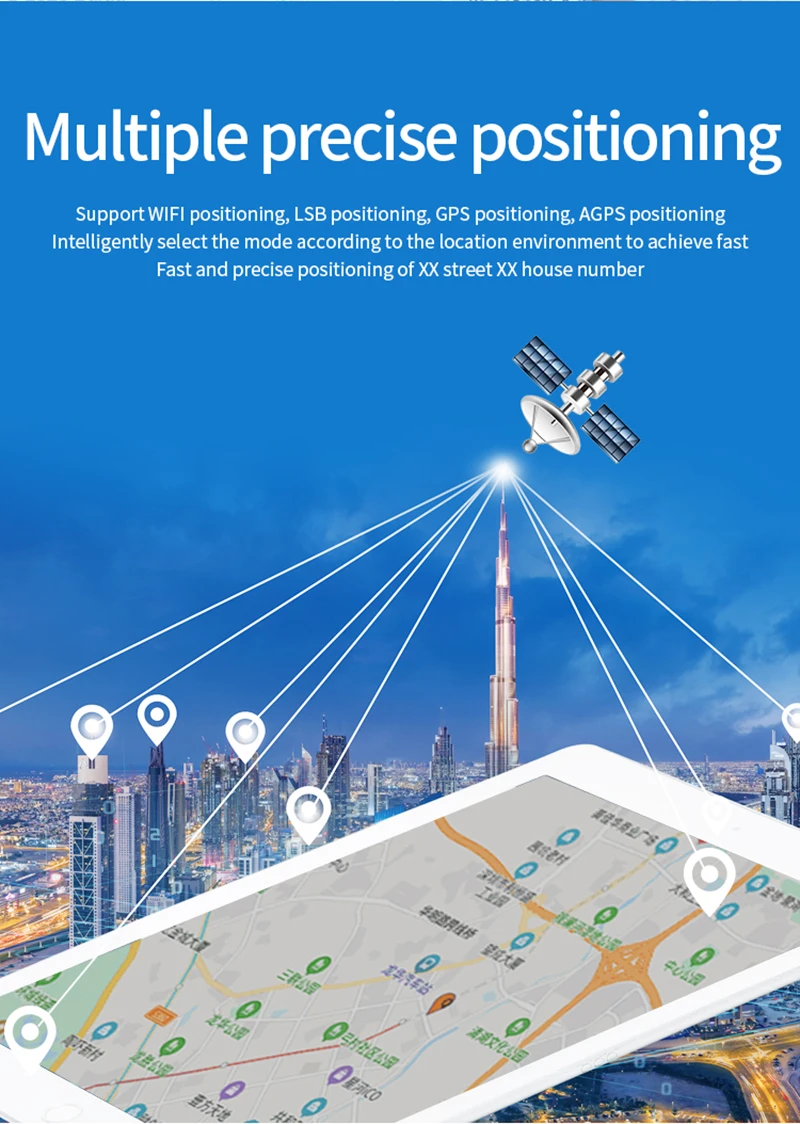 Мини GPS-трекер с длительным временем работы трекер SOS локатор поддержкой Wi-Fi + LBS GPS