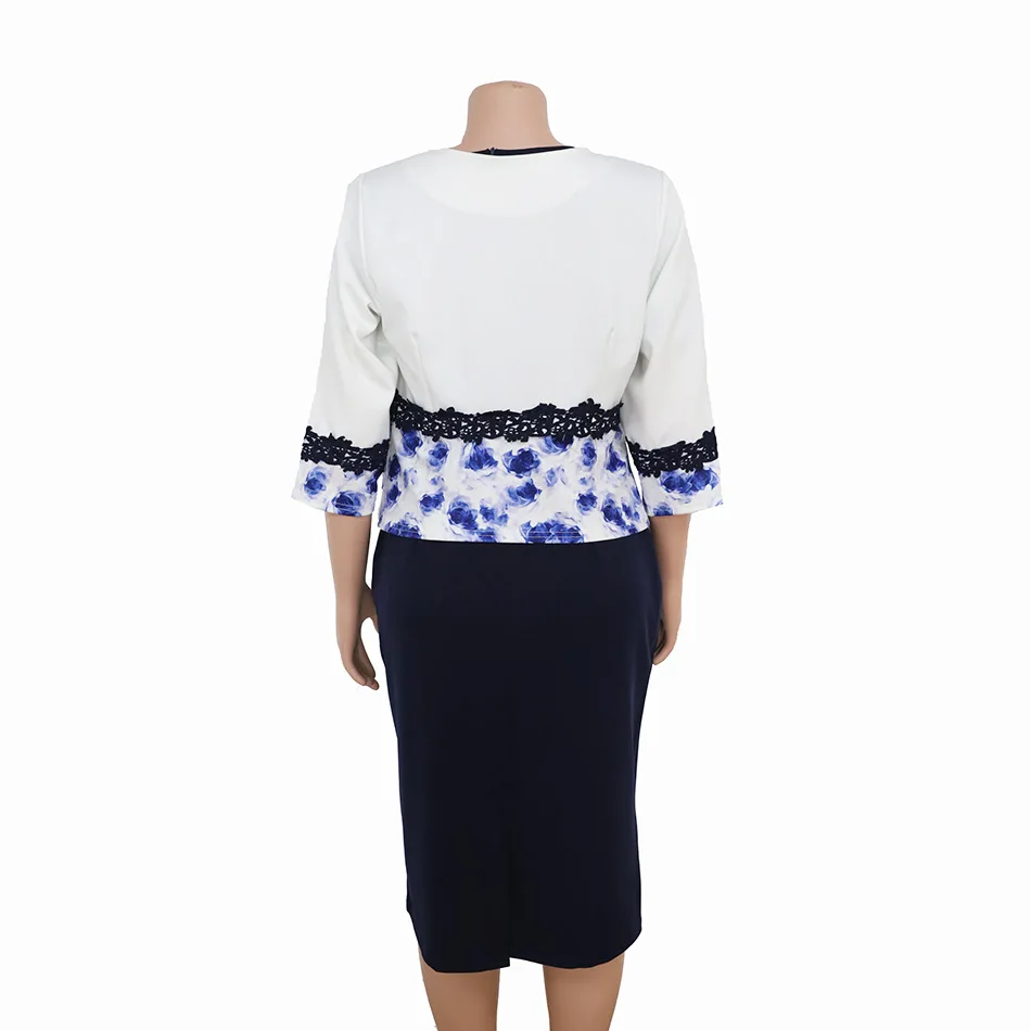 

Elegant 2 Piece Sets Office Plus Size Dress Summer Autumn Midi Dress 2019 Casual O-neck Bodycon Dresses Vestidos